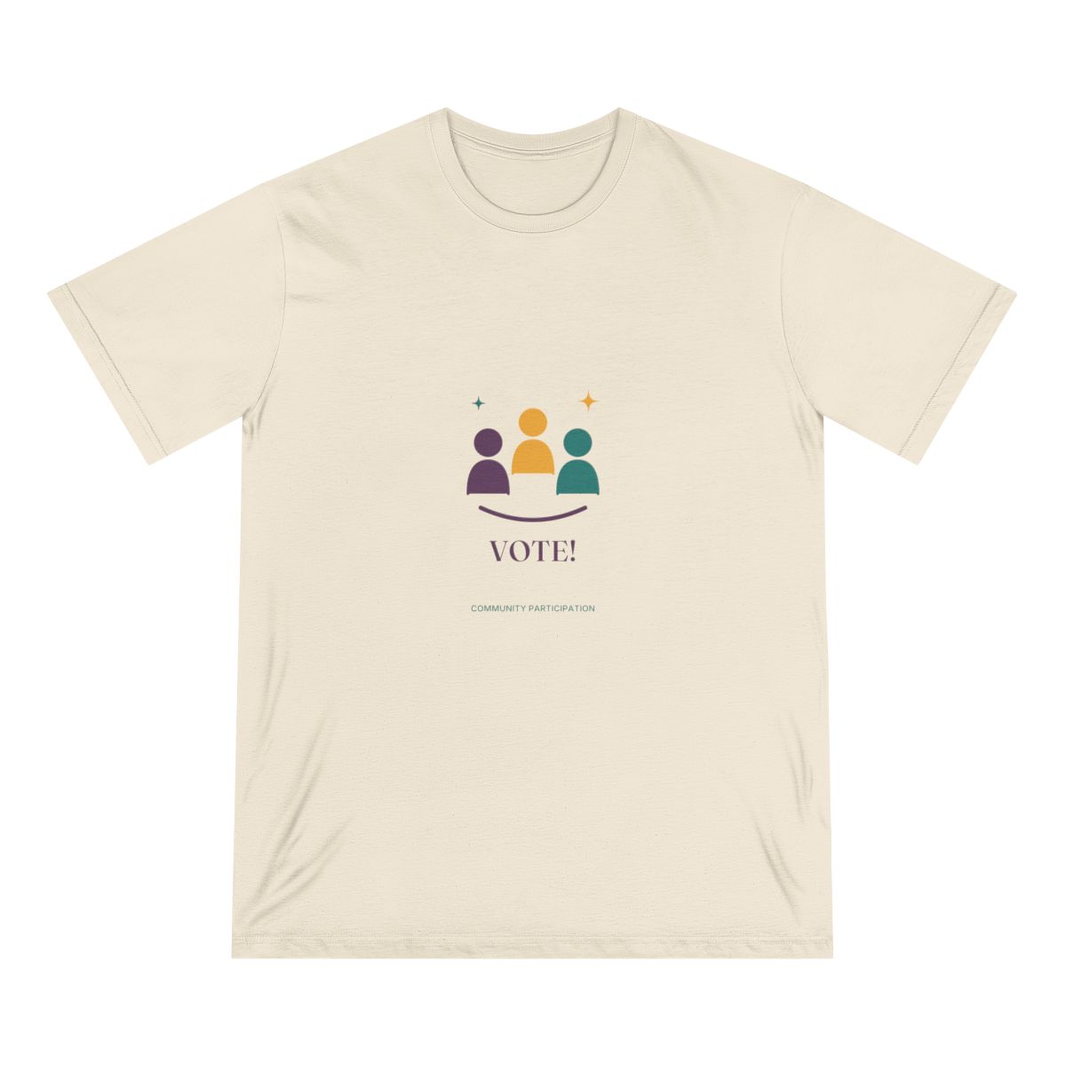 Supplier render; not a photograph: VOTE! · Community Tee · Supplier render