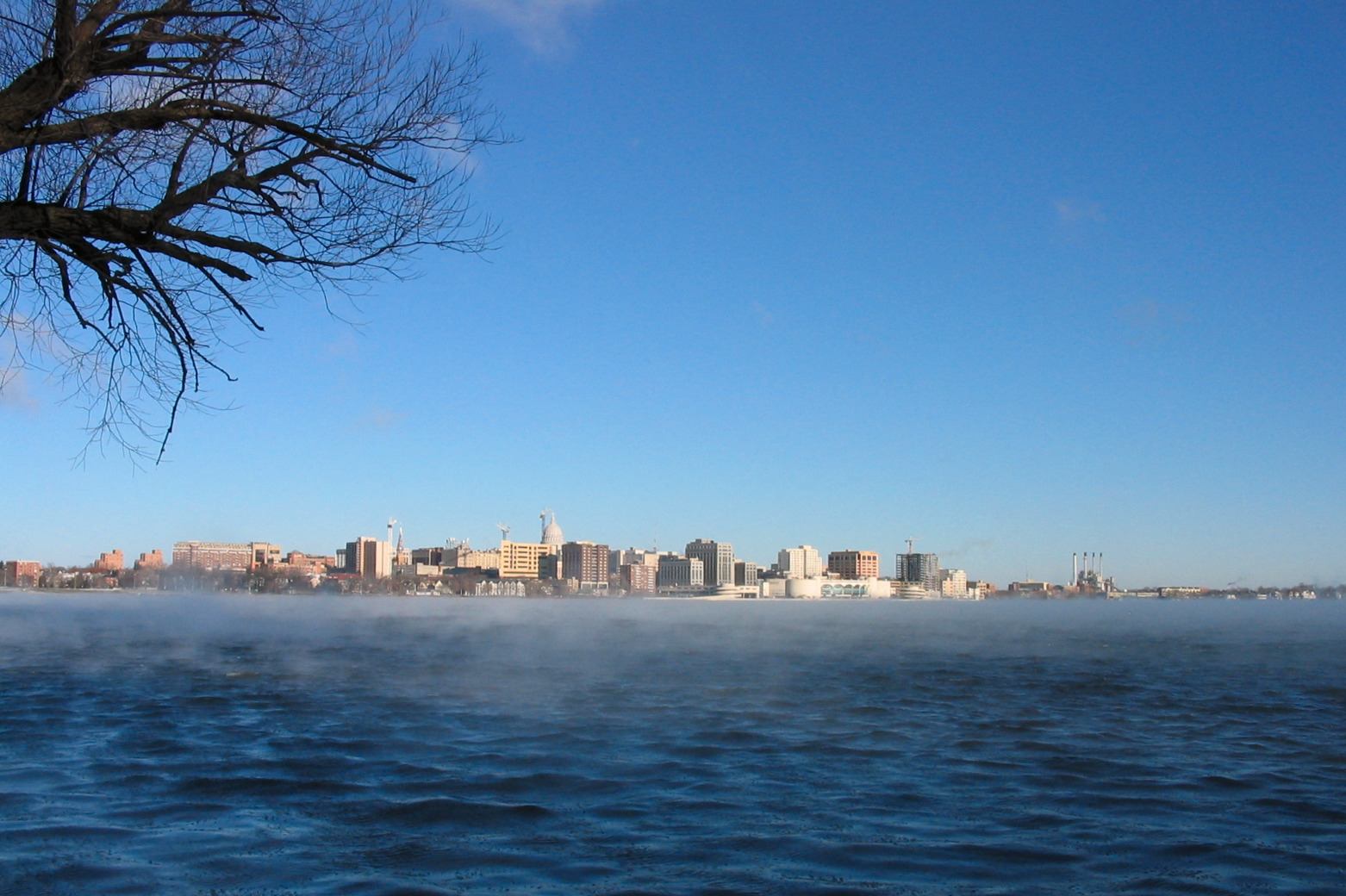 Madison skyline viewed across Lake Monona.