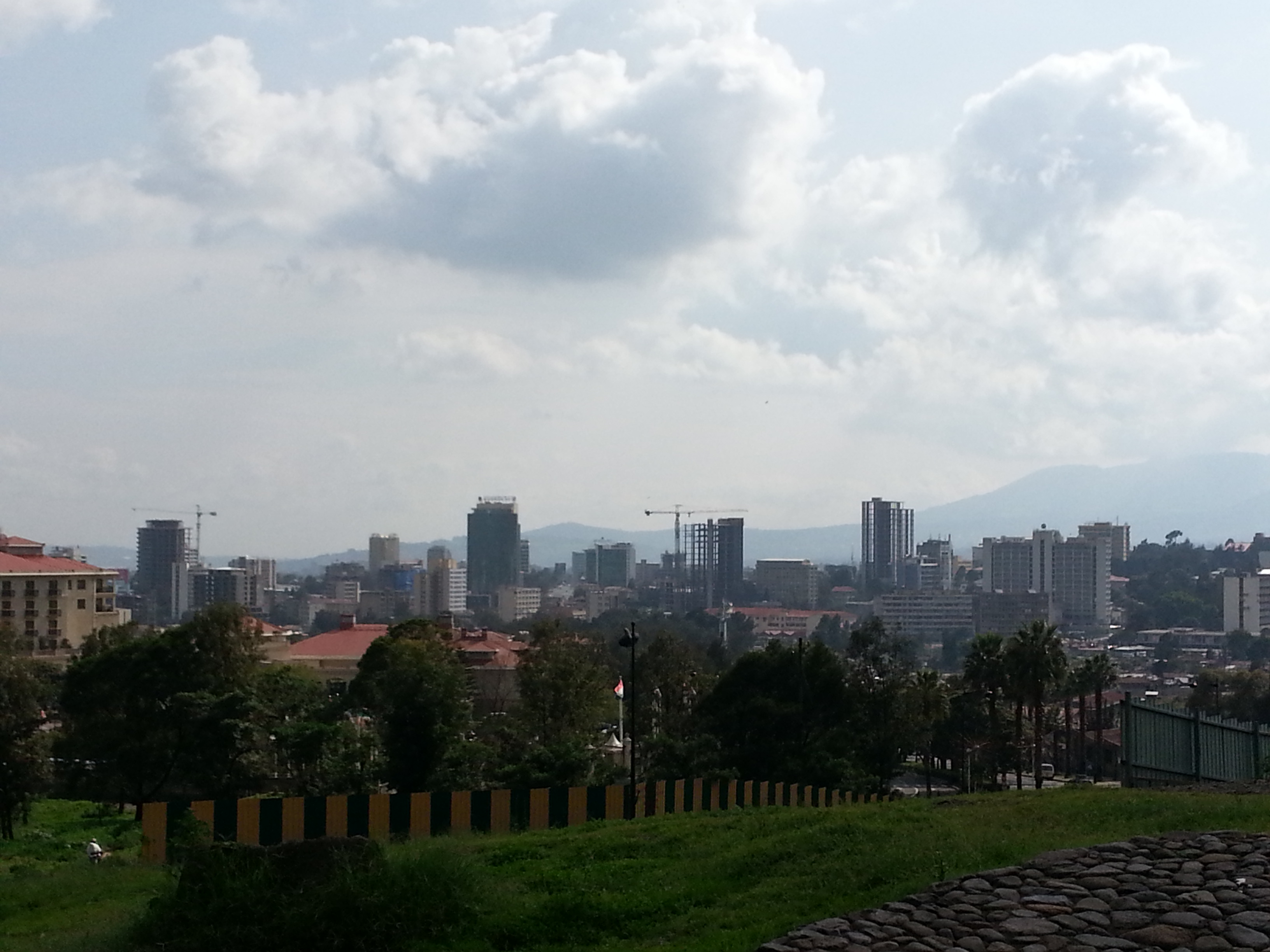 An elevated archive view across buildings in Addis Ababa.