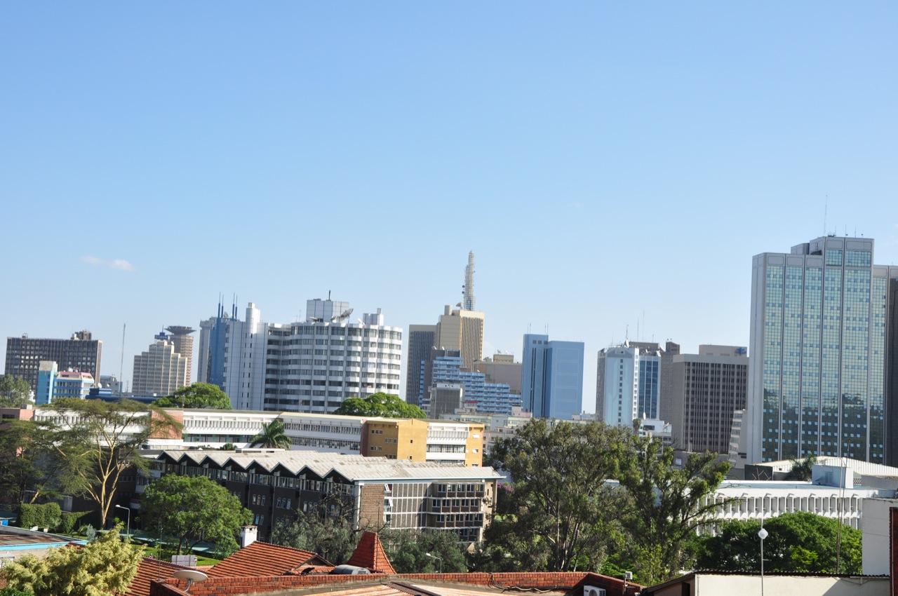 Buildings and trees in Nairobi’s skyline.